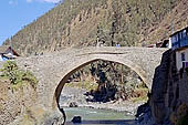 Paucartambo, the old colonial bridge spans the Mapocho river